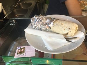 Burrito and thank you card  at Vege Fast Food in Split