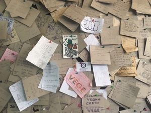 Vegan message board   at Vege Fast Food in Split