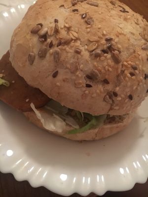 tempeh sandwich at Vege Fast Food in Split