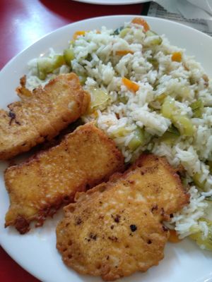 (amazing) tofu and vegetable risotto at Vege Fast Food in Split