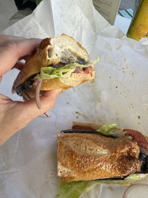 The Wanda - super tasty but a little small for an $18 sandwich  at B&T's Deli in Santa Monica