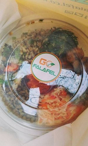 Salad box at Go Falafel - Piccadilly Gardens in Manchester