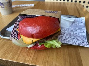 Miss Fu vegan burger with plantein patty (very bright)   at YOMG - Frankston in Frankston