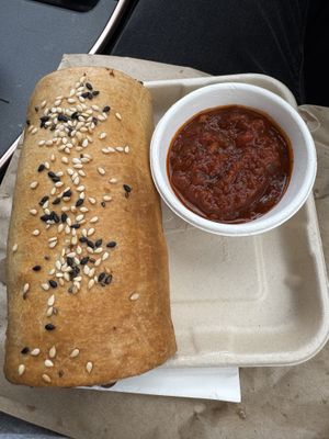 Vegan sausage roll  at Drift Cafe in Margaret River