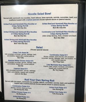 Menu  at Mekong Vietnamese Restaurant in Sandusky