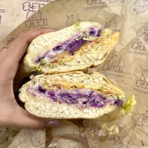 vegan pee wee!  at Ike's  in La Jolla