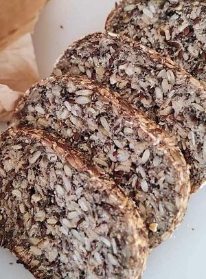 Special multi-seed bread at Elephant Organic  in Chiang Mai