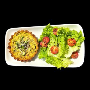 Vegan Feta Quiche at Karma Kitchen in Siolim