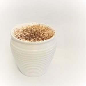 Mocha Latte served with choice of plant-based milk at Karma Kitchen in Siolim