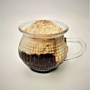 Affagato with freshly brewed espresso poured over French Vanilla Nice cream. at Karma Kitchen in Siolim