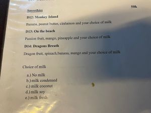 Milshakes with vegan milk  at Woodstock Beach Camp in Hai Phong