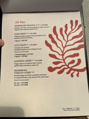 Menu November 2024 - 1  at Wild and the Sage in Unawatuna