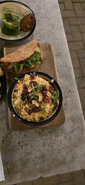 Carrot rice at Wild and the Sage in Unawatuna