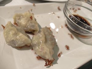 Gyozas fritidas (quase não deu tempo a fazer a foto! havia 8 😅) at Tian Jie in Nazare