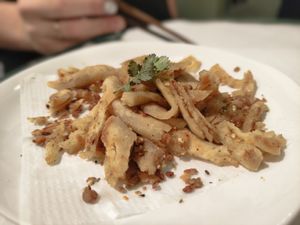 Panqueca chinesa fritida at Tian Jie in Nazare