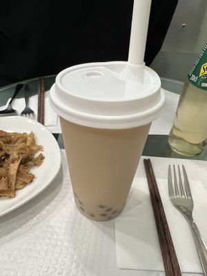 Boba tea - make sure to ask for vegan version with oat milk   at Tian Jie in Nazare