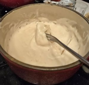 unmeltable fondue at Auberge de Savièse in Geneva