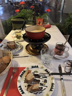 Our spread   at Auberge de Savièse in Geneva