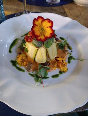 Vegan zucchini & potato flan 🌿 at Figli dei Fiori Bistrot in Como