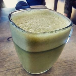 Matcha latte at enVie A Vegan Kitchen in Halifax