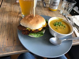 Bacon & avocado burger - all vegan- all delicious!  at enVie A Vegan Kitchen in Halifax