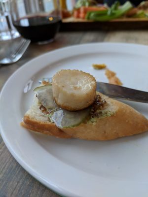 Vegan scallops at enVie A Vegan Kitchen in Halifax