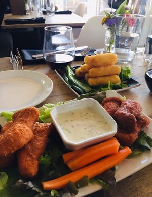 Vegan cheese stick and wings at enVie A Vegan Kitchen in Halifax