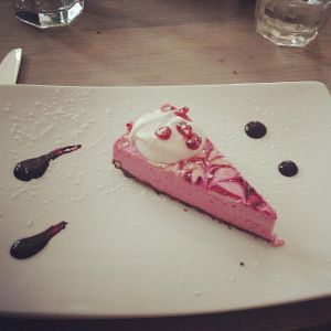 Cranberry cashew cheesecake  at enVie A Vegan Kitchen in Halifax