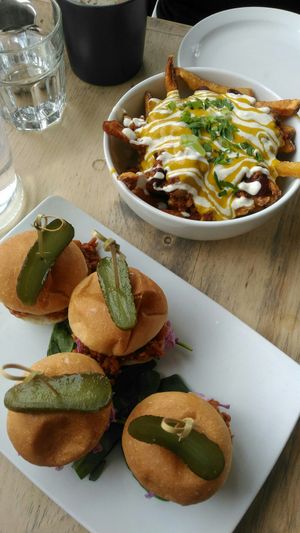 Sliders and chili cheese fries at enVie A Vegan Kitchen in Halifax