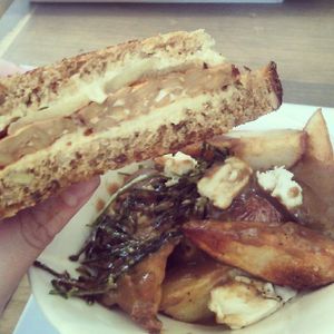 Vegan grilled cheese and poutine. Most amazing meal ever!  at enVie A Vegan Kitchen in Halifax