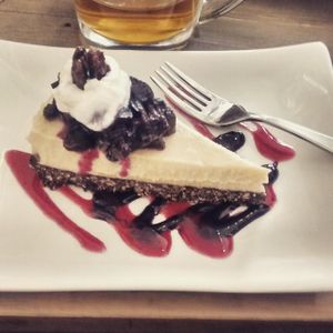 Vanilla bean cheesecake at enVie A Vegan Kitchen in Halifax