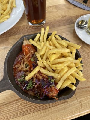 No Currywurst with fries  at Gletscher 2600 in Garmisch-partenkirchen