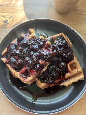 Blueberry waffles  at Coffee Wizardz in Appleton