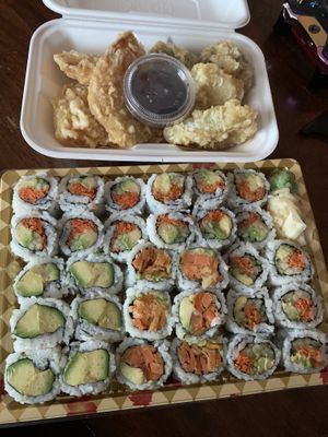 Their tempura is vegan!  at Sushi Bay in Bridgewater