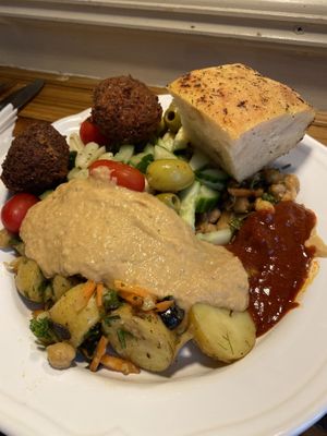Lots of amazing vegan options and a great chilli sauce! at L'appetit in Copenhagen