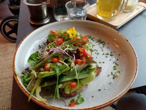 Avocado toast at COZY in Delft