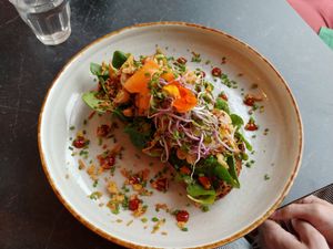 Pulled mushroom toast at COZY in Delft