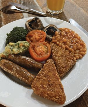 Garden Plate (vegan full English)  at BHX - Factory Bar and Kitchen in Birmingham