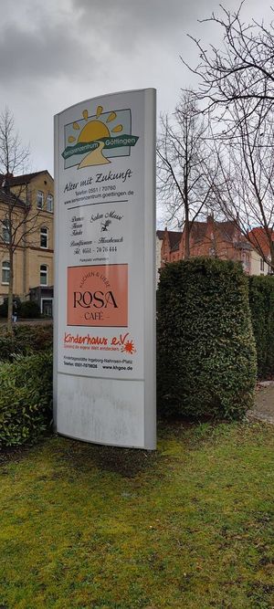 Advertisement Board at Café Rosa in Gottingen
