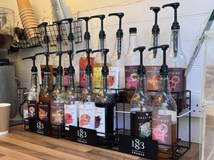 Syrups for coffees   at Little Audrey's Plant Based Mobile Cafe in Inverness