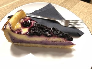 Heidelbeer-Creme Kuchen / Blueberry cream cake  at Mayersche   in Cologne