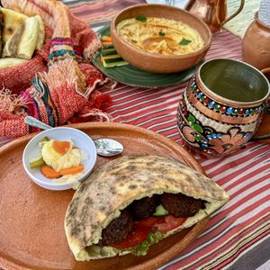 Hummus and bazlama sandwich #Veganuary at Sultan-i Yegah in San Cristobal De Las Casas