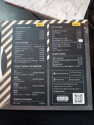 Menu 2/2 at Pop Coffee in Herentals