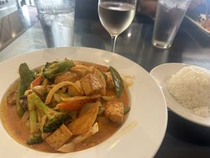 Red curry with fried tofu   at Green Papaya in Jacksonville