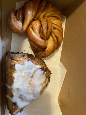 orange cardamom bun and lemon lavender scone at Poppy Shop in Portland