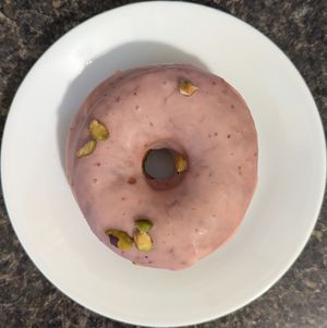 Strawberry Pistachio doughnut at Poppy Shop in Portland