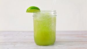 Blended lemonade mint slushie at Whole Green Cafe in Pompano Beach