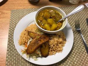 vegan ";chicken"; curry  at Mango's Caribbean Cookhouse in Huntsville
