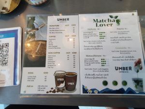 Menu at Umber Coffee & Co  in Phang Nga