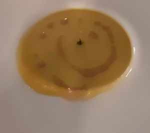 Pureed chickpeas with ginger essence at Bernabò in Bergamo